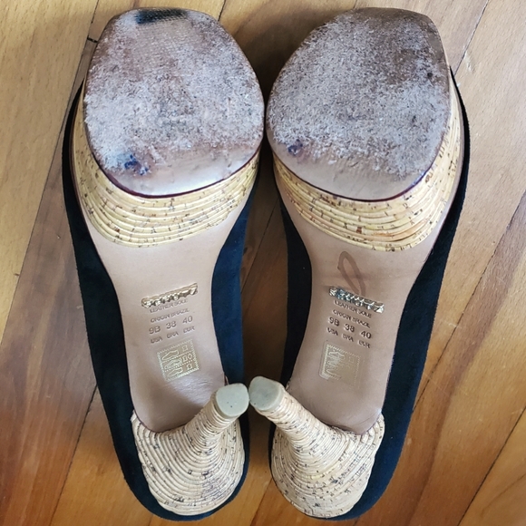 SCHUTZ Charlotte Suede Peep Toe Platform Pump, 40 - Picture 5 of 12